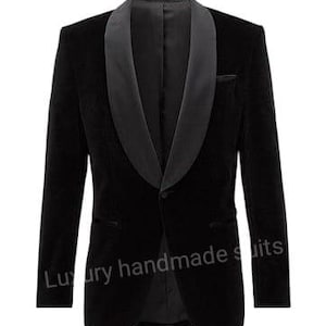 Designerska czarna aksamitna marynarka/marynarka i satynowe spodnie dla mężczyzn na każdą okazję, np. imprezę, wesele, formalne wydarzenie, spotkanie biznesowe, modelki