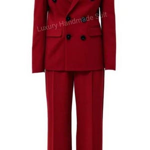 Blazer/chaqueta de dos piezas de aspecto clásico rojo para modelos, hombres, hombres de negocios, niños, para fiesta, boda, ropa formal, ropa de reunión para chaqueta de exhibición.