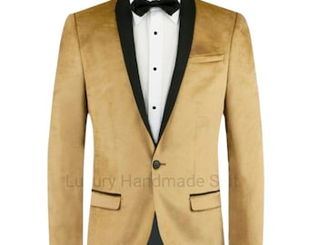 Designer one  piece golden   jacket / blazer for Men's Luxurious  Embellished Blazer For Wedding Cocktail Prom Party Attire Gifts For Him