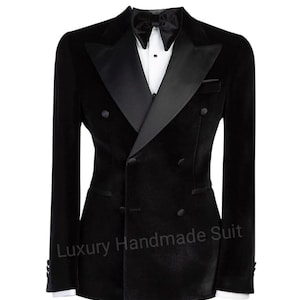 Chaqueta/blazer de terciopelo de una pieza hecho a mano para modelos de hombre Ropa de fiesta Traje ajustado Ropa formal de negocios para cualquier ocasión como boda
