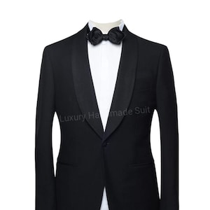 handmade two piece black jacket / blazer & pant for men for catwalk Formal Blazer Party wear Slim Fit Suit Business Formal Outerwear