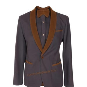Chaqueta/blazer azul de una pieza hecho a mano para hombre, trajes de boda, atuendo de cóctel, blazer formal, atuendo de negocios, trajes de fiesta de graduación