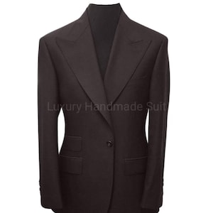 Chaqueta/blazer negro de dos piezas y pantalón negro hechos a mano. Blazer adornado de lujo para hombre para boda, cóctel, graduación, fiesta, atuendo, regalos para él.