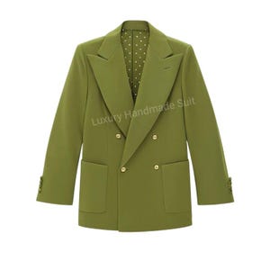 Designerska jednoczęściowa zielona marynarka dla mężczyzn, na każdą okazję, modele, chłopcy, na bal, randkę, ślub, formalne wydarzenie. Wydarzenie randkowe