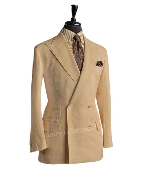 Linen Double Breasted Blazer: Elegant Formal Wear