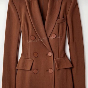 Classic look  brown,  one piece blazer/Jacket Women Suit, Elegant Women Suit Set, Women Elegant Suit, Classic Business Suit, Office Suite