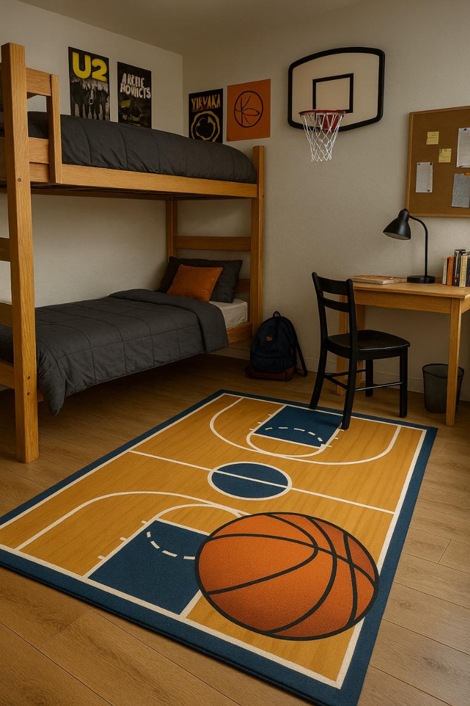Basketball Court Area Rug – Sports Theme Polyester Carpet - Etsy