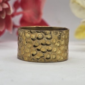 100% Pure Brass Ring Hammered, Handcrafted Brass Wide Ring, Viking Ring, Unisex Bohemian Brass Ring, Handmade Gift for Women Men Boy Girl