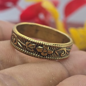 Brass Band Ring For Women, Handcrafted Brass Ring, Wedding Bass Ring, Anniversary Gift Ring, Statement Jewelry Ring, Minimalist Brass Ring