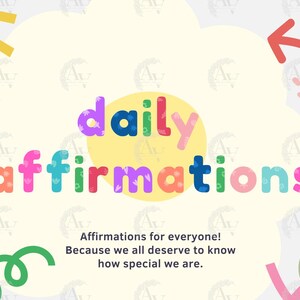 Affirmations du quotidien pour tous - Téléchargement PDF coloré - Cartes d'encouragement imprimables pour les enfants et les familles - Outil pour la santé mentale