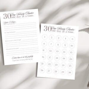 30 Days Sober Tracker & Reflection Journal | Editable and Printable Sobriety Planner | Digital Canva Template | Journal PDF
