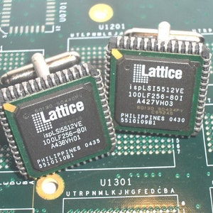 Lattice Microchip Cufflinks