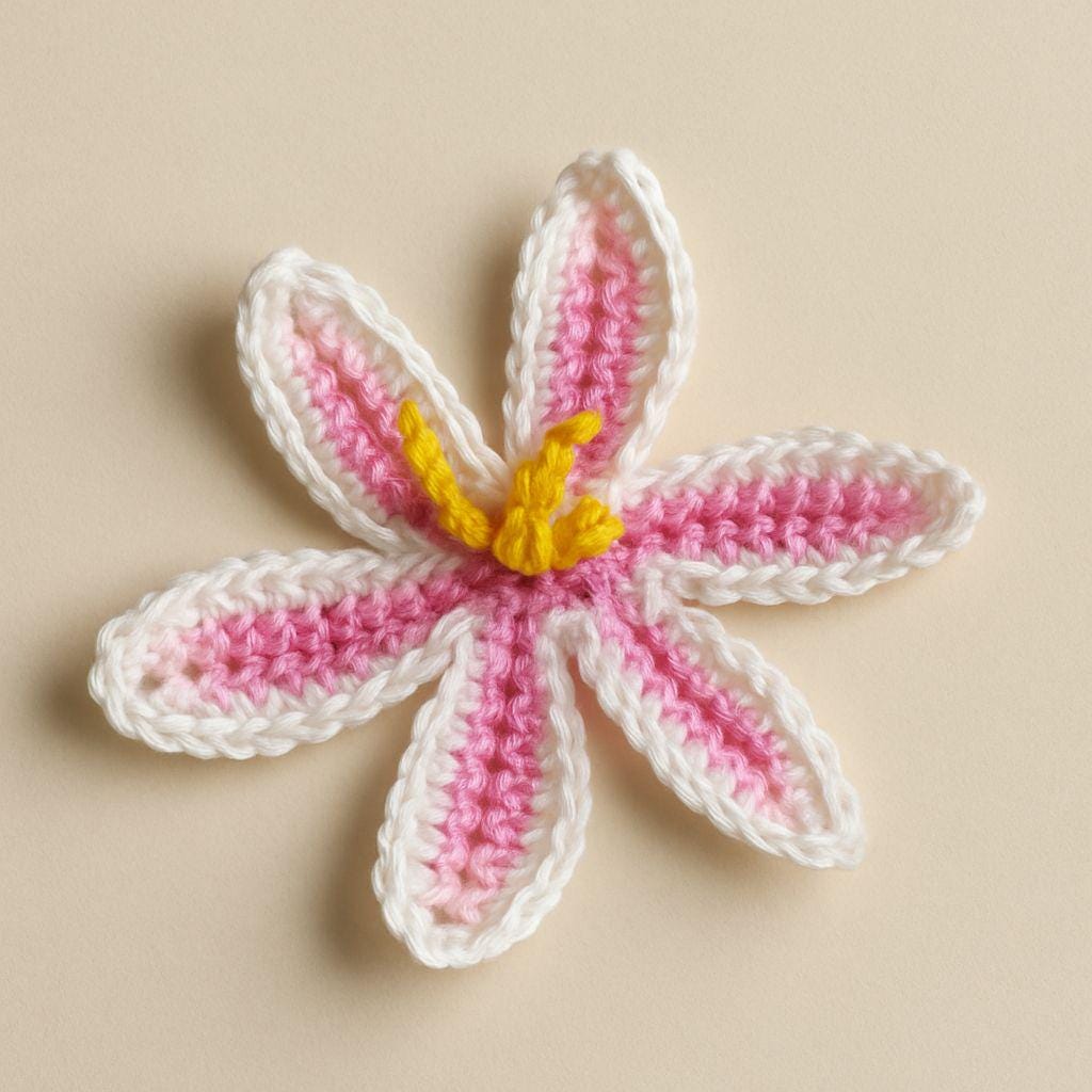 Lily Keychain Crochet Pattern, Flower Amigurumi, Bag Charm, Floral