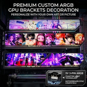 Custom Picture Horizontal GPU Bracket ARGB GPU Side Panel Graphics Card Holder Decoration