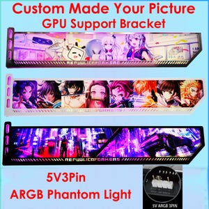 Custom Picture Horizontal GPU Bracket ARGB GPU Side Panel Graphics Card Holder Decoration