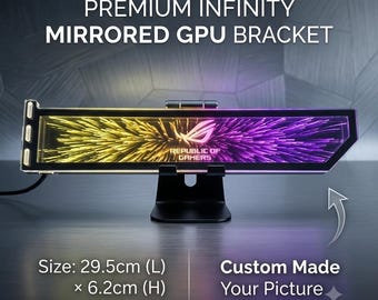 Custom Infinity Mirror GPU Bracket, ARGB Graphics Card Holder, PC Build Decoration