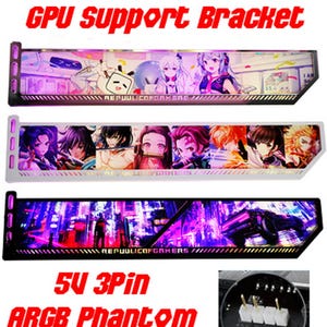 Custom Picture Horizontal GPU Bracket ARGB GPU Side Panel Graphics Card Holder Decoration