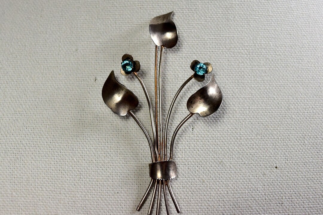 Sterling by Jordan Flower Bouquet Brooch - Etsy