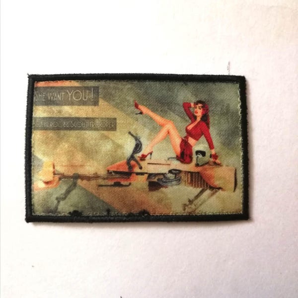 MORALE Patch 5x8 cm "She wants you! Scouttropper" Embroidery Printing Design Fun Military Velcr0