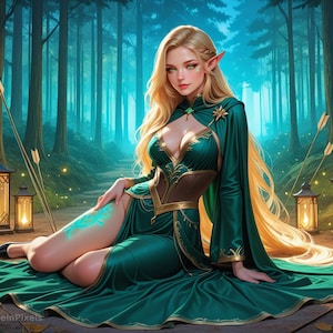 Mystic Forest Elves – Sexy Fantasy Art for Desktop
