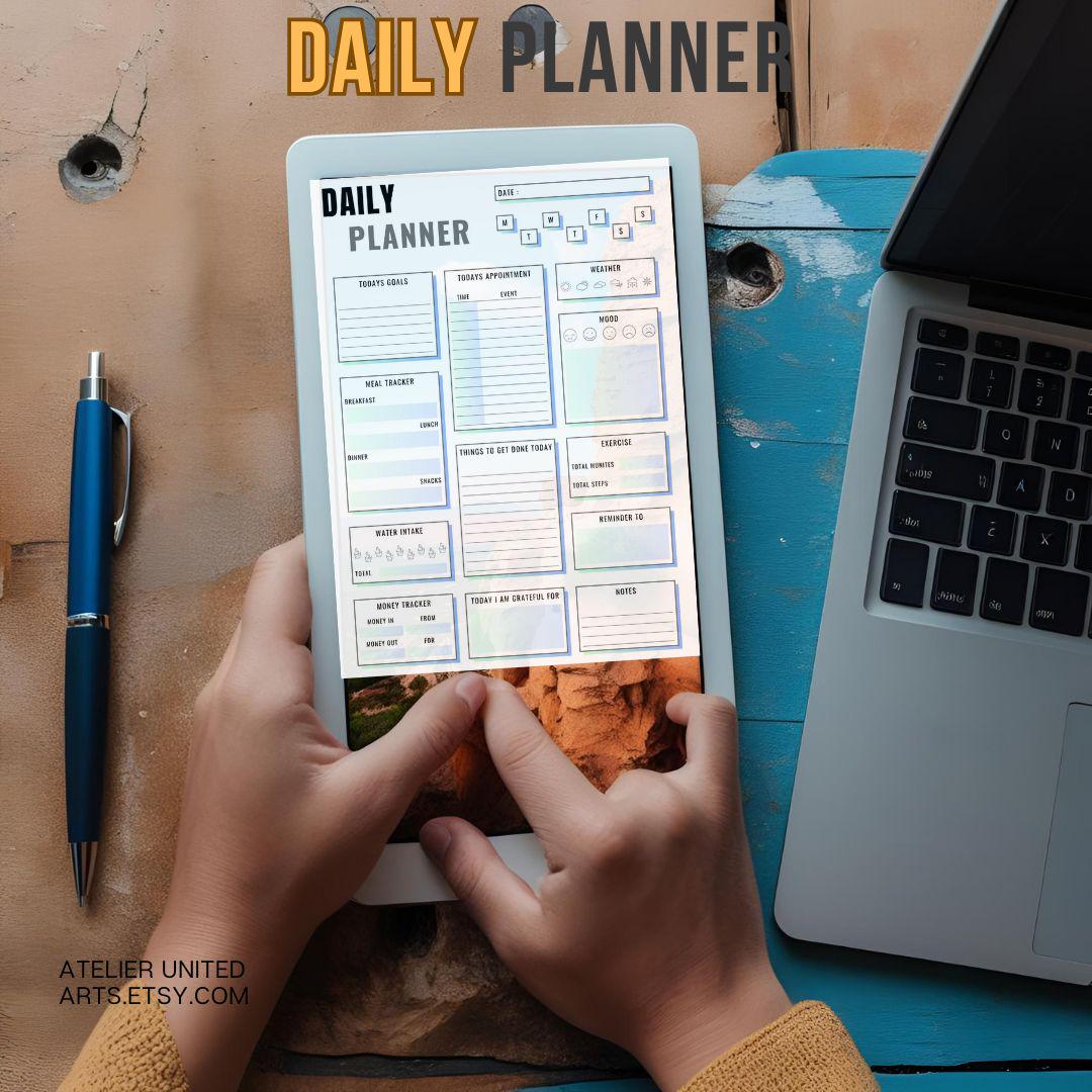 Daily Planner Printable, Digital PDF - Etsy