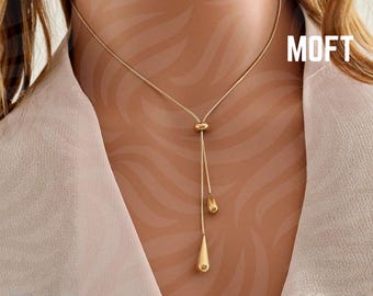 Collar Lariat Oro Ajustable Collar Slider Minimalista Collar Largo Y Collar Joyería Mujer Regalo