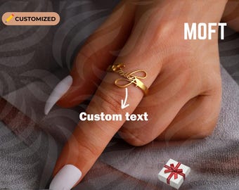 Infinity Name Ring Personalized Custom Name Ring Adjustable Couple Ring Gold Infinity Ring Gift for Her