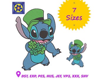 Diseño de bordado de trébol: Archivo de bordado a máquina del Día de San Patricio (3-9 pulgadas) (Descarga digital)