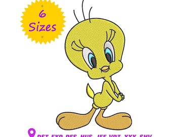 Diseño de bordado de Piolín: Dibujos animados de Disney, 6 tamaños (Patrón digital)