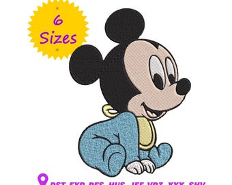 Baby Mickey Mouse Embroidery Design: Cartoon Mouse Applique (Digital Download