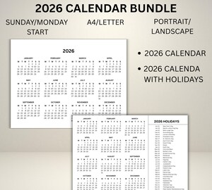 Calendrier Triennal 2026-2028 – Format Paysage 26,5 X 18,5 Cm – Avec 144 Autocollants Et Jours Fériés Mondiaux – Parfait Pour L'école Et La Famille