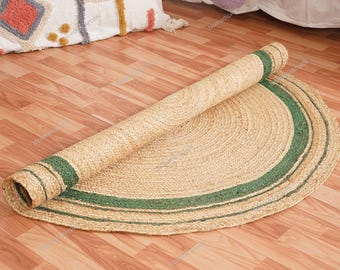 Handwoven Round Jute Rug: Bohemian Braided Area Rug
