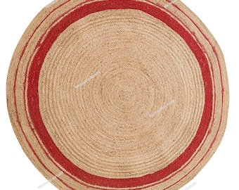 Handwoven Braided Jute Round Rug: Rustic Farmhouse Style
