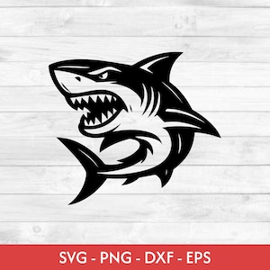Shark Clipart, Shark Cut File, Shark Digital File, Shark SVG, Shark PNG, Shark DXF, Svg File for Silhouette, Instant Download
