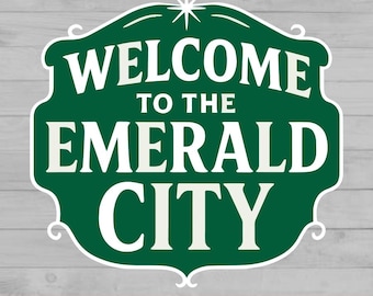Welcome to the Emerald City SVG | Wizard of Oz Inspired Cut File | Cricut & Silhouette Vector Design | Black and White Typography PNG DXF