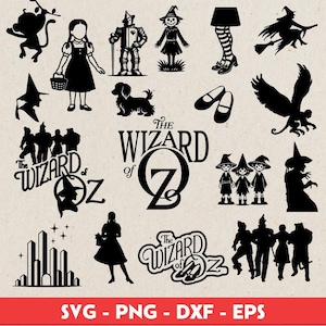 Pacchetto SVG Mago di Oz, PNG Mago magico, 17 file svg all&#39;interno del design Cricut Fairy Tale, immagine del Mago di Oz, download digitale