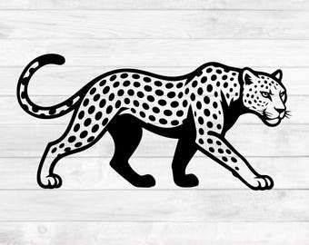 Leopard SVG-fil, Leopard DXF, Leopard PNG, Leopard Cricut Cut-fil, Digital nedladdningsfil, Silhuett, Direktnedladdning