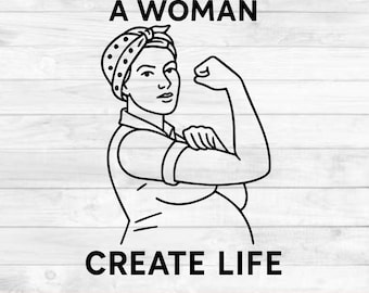 We Can Do It - svg, feminist svg, Strong Woman SVG, Feminist art PNG, Feminist Cut File, Clipart, Digital File, Svg File, Silhouette
