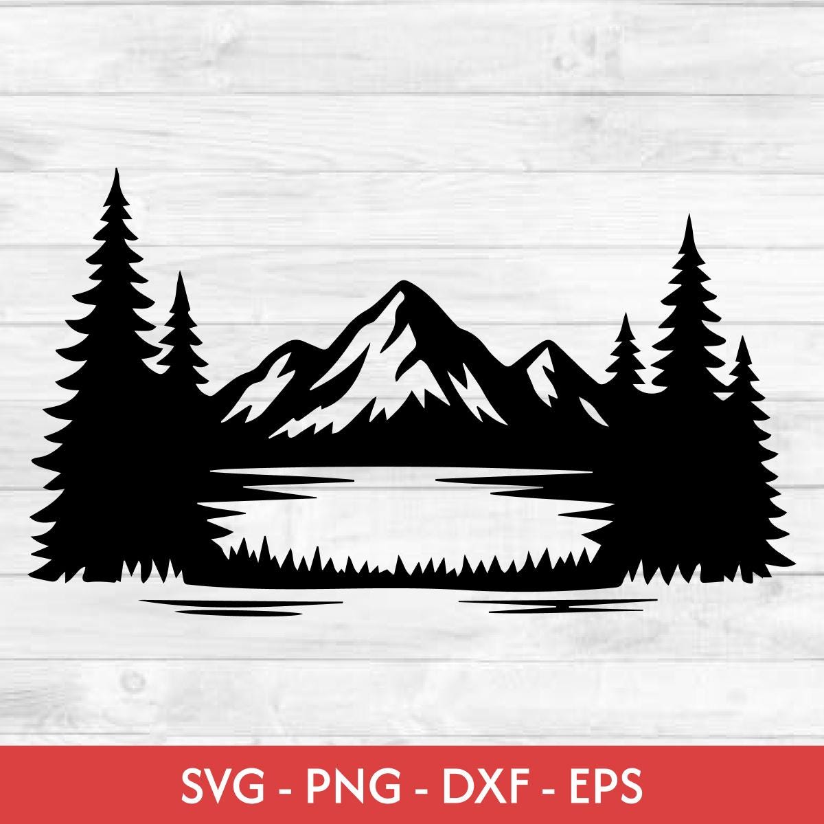 Mountain Forest Laser Cut File | Nature Scene SVG DXF (digital Download ...