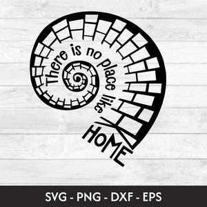 File digitale SVG ispirato al Mago di Oz - Non c&#39;è posto come casa, Yellow Brick Road Line Art, Cricut Designs, SVG del Mago di Oz