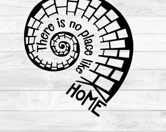 Wizard of Oz Inspired SVG Digital File – There's No Place Like Home Yellow Brick Road Line Art, Cricut Designs Wizard of Oz SVG