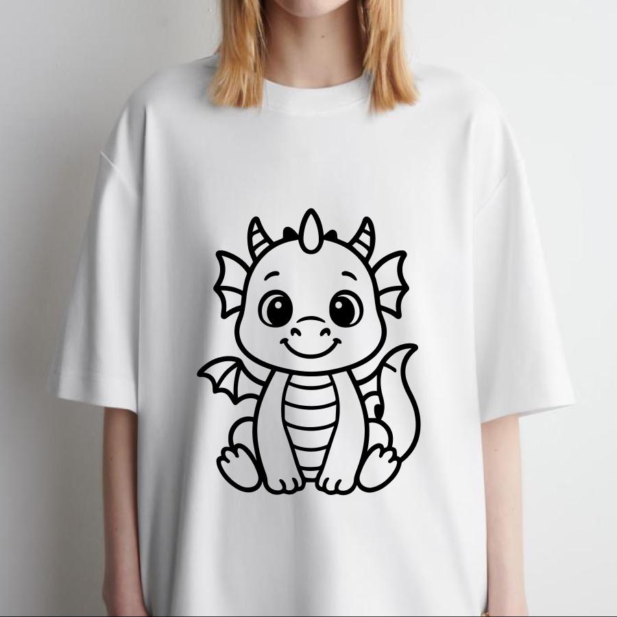 Baby Dragon SVG Clipart, Baby Dragon Fantasy SVG, Cute Dragon SVG ...