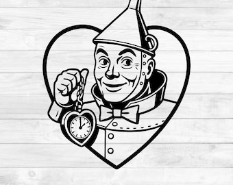 Tin Man Wizard of Oz SVG, Wizard of Oz Cut File, Cricut Tin Man Silhouette, Tin Man Clipart, Digital Download, Wizard of Oz Characters SVG