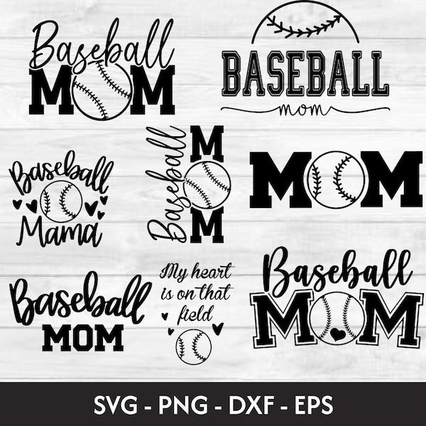 Conjunto SVG de Mãe do Beisebol, Design de camisa de beisebol SVG, Vida de Mãe no Beisebol SVG, Esportes no Beisebol SVG, Mãe que Apoia o Beisebol, Beisebol Cricut Cut