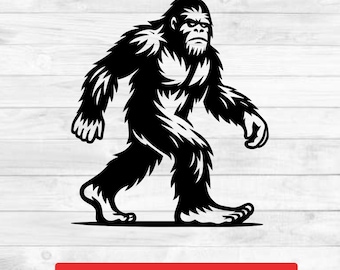 Pie Grande Sasquatch SVG, PNG, EPS y PDF: Archivo de corte Cryptid para Cricut, Silhouette, grabado láser y sublimación