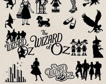 Wizard of Oz SVG Bundle, PNG Magical Wizard of oz, 17 svg files inside Fairy Tale Cricut Design, Wizard of oz clipart, digital download