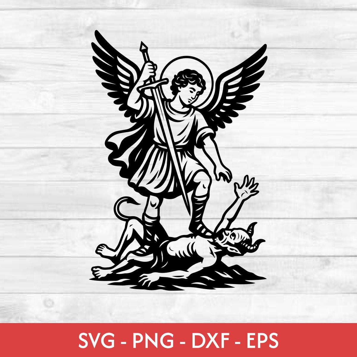 Archangel Michael SVG: St Michael Triumphant, Digital Download