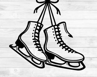 Figure Skates SVG, Figure Skates Png, Ice Skates With Bow SVG, Ice Skates Svg Instant Download, Cricut Cut File, Silhouette Cut File DTf