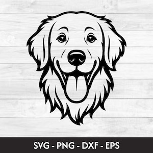 Golden Retriever Vector SVG File – Dog Clipart Image for Logo – Golden Retriever Head