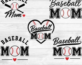 Baseball Mom SVG Set, baseball shirt Design svg, Mom Life Baseball SVG, Sports Baseball SVG, Supportive Baseball Mom, Cricut Cut baseball